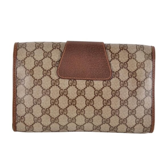 Authentic Gucci GG Supreme Ophidia Sherry Line Clutch Bag Wallet Web Canvas Tan - Picture 4 of 10